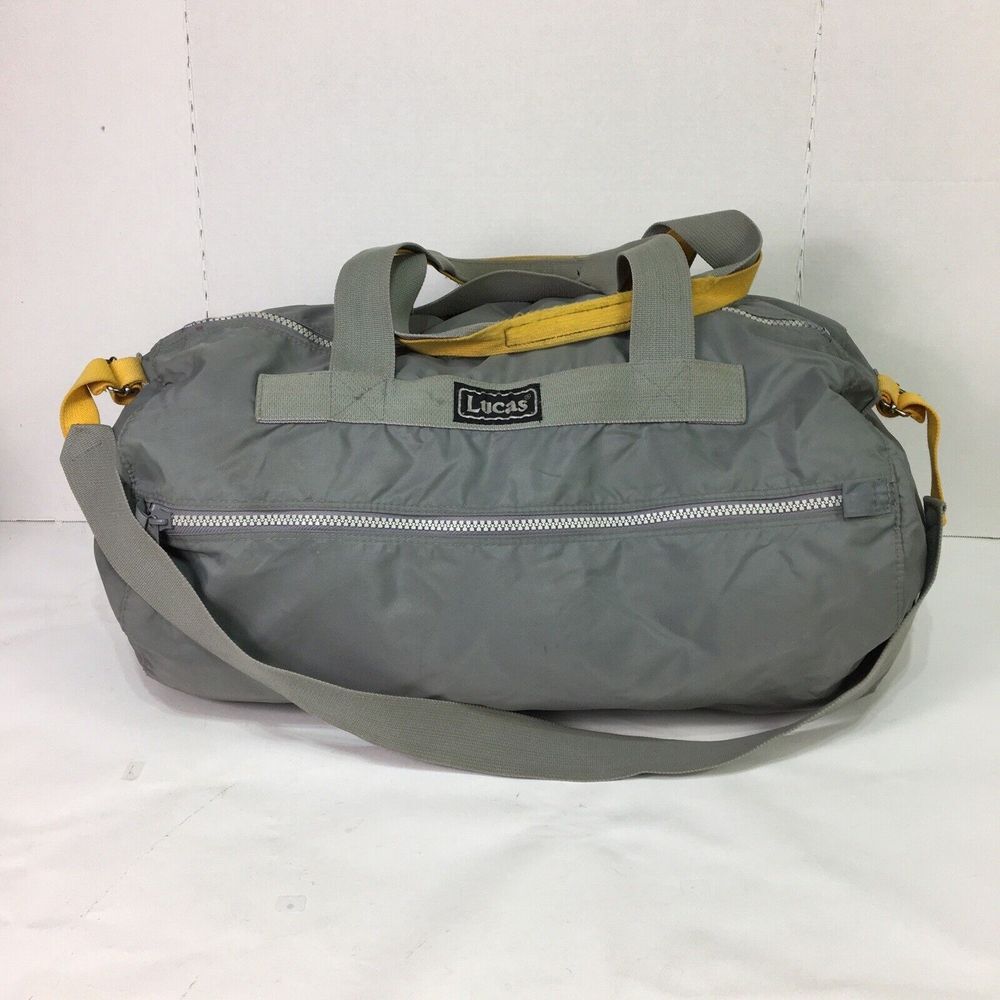 Lucas Duffel Travel Bag‎ Carry On Weekend Lightweight Nylon 24x12x12 Gray
